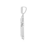 MEN'S CHARM PENDANT 3CT ROUND/EMERALD DIAMOND 14K WHITE GOLD - Image 2