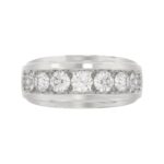 14K WHITE GOLD 2.00CT ROUND DIAMOND MEN'S BAND - Image 5