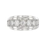 14K WHITE GOLD 3.00CT ROUND DIAMOND MEN'S BAND - Image 5
