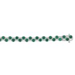 14K WHITE GOLD 8.00CT BAGUETTE/ROUND DIAMOND LADIES BRACELET (GREEN EMERALD ROUND DIAMOND 6 5/8CT) - Image 3