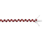 14K WHITE GOLD 9.00CT BAGUETTE/ROUND RUBY DIAMOND LADIES BRACELET (ROUND RUBY 7 3/4CT) - Image 2