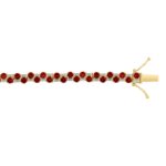 14K YELLOW GOLD 9.00CT BAGUETTE/ROUND RUBY DIAMOND LADIES BRACELET (ROUND RUBY 7 3/4CT) - Image 2