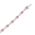 ETERNAL BLUSH COLLECTION LADIES BRACELET 9 1/2CT ROUND/ PINK PEAR DIAMOND 14K WHITE/ROSE GOLD - Image 3