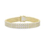 LADIES BRACELET 5CT ROUND DIAMOND 14K YELLOW GOLD