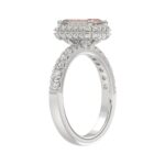 14K White Gold 4.00Ct Round Diamond Halo Ring For Women 3.00Ct Pink Radiant Cut Center Stone With Round Diamond Halo (Color F-G -Clarity Vs1/Vs2) - Image 3