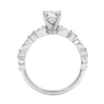 14K White Gold Radiant Cut Diamond Ladies Engagement Ring 1 1/4Ct With 1.00 Ct Center & Round Side Diamonds 1Ct Radiant Center Stone (Color F-G - - Image 2