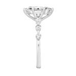 Women 14K White Gold 2 1/4Ct Lab Grown Diamond Ring Marquise Cut With Round Side Stone Engagement Ring 2.00Ct Marquise Center Stone (Color F-G -Clarit - Image 3