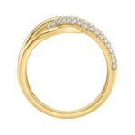 1/2Ct Round Diamond Ring In 14K Yellow Gold Women Interlocked Link Fashion Ring (Color F-G -Clarity Vs1/Vs2) - Image 2