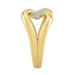 1/2Ct Round Diamond Ring In 14K Yellow Gold Women Interlocked Link Fashion Ring (Color F-G -Clarity Vs1/Vs2) - Image 3