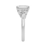 14K White Gold Ladies Lab-Grown Brown Diamond Ladies Engagement Ring 3 1/2Ct Radiant, Round & Marquise With Side Marquise Accents 3Ct Radiant Cent - Image 3