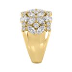 14K Yellow Gold 3.00Ct Mixed Shape Diamond Cluster Ring Round, Marquise & Pear Floral Inspired Ladies Ring (Color F-G -Clarity Vs1/Vs2) - Image 3
