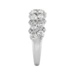 Elegant 14K White Gold 1 3/4Ct Lab Grown Diamond Fashion Ring Alternating Round & Pear Stones, Women Fashion Jewelry (Color F-G -Clarity Vs1/Vs2) - Image 3