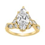Elegant 14K Yellow Gold 4 1/5Ct Marquise Diamond Ring Women Ladies Engagement Ring (Color F-G -Clarity Vs1/Vs2)