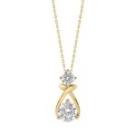Elegant 14K Yellow Gold Lab Created Diamond Ladies Pendant 1.00Ct Round Cut Infinity Twist Pendant For Her (Color F-G -Clarity Vs1/Vs2)