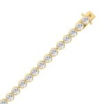 Luxury 14K Yellow Gold Round Diamond Tennis Bracelet 10.00 Ct Elegant Women Jewelry (Color F-G -Clarity Vs1/Vs2) - Image 2