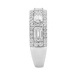 Luxury 2.00Ct 14K White Gold Lab-Grown Diamond Anniversary Ladies Ring Radiant Center & Round Side Diamonds (Color F-G -Clarity Vs1/Vs2) - Image 3