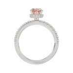 ETERNAL BLUSH COLLECTION 14K WHITE GOLD 2 1/2CT ROUND/OVAL DIAMOND LADIES RING(CENTER STONE PINK OVAL DIAMOND 2CT) - Image 2