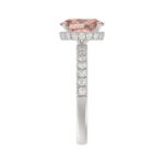 ETERNAL BLUSH COLLECTION 14K WHITE GOLD 2 1/2CT ROUND/OVAL DIAMOND LADIES RING(CENTER STONE PINK OVAL DIAMOND 2CT) - Image 4