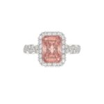 ETERNAL BLUSH COLLECTION 14K WHITE GOLD 4.00CT ROUND/ PINK RADIANT DIAMOND LADIES BRIDAL SET (CENTER STONE PINK RADIANT DIAMOND 3.00CT) - Image 2