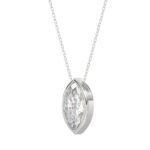 LADIES SOLITAIRE PENDANT 3CT MARQUISE DIAMOND 14K WHITE GOLD - Image 3