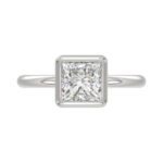 LADIES SOLITAIRE RING 2CT PRINCESS DIAMOND 14K WHITE GOLD (CENTER STONE PRINCESS DIAMOND 2CT ) - Image 5