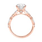 14K ROSE GOLD 4.00CT ROUND/OVAL/MARQUISE DIAMOND LADIES RING (CENTER STONE OVAL DIAMOND 3 1/2CT) - Image 2