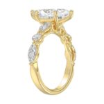 14K Yellow Gold Bridal Fashion Ring for Ladies 4CT Round & Marquise& Pear Cut Diamonds 3.00CT Marquise Center stone (Color F-G -Clarity VS1/V - Image 3