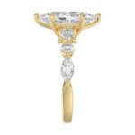 14K Yellow Gold Bridal Fashion Ring for Ladies 4CT Round & Marquise& Pear Cut Diamonds 3.00CT Marquise Center stone (Color F-G -Clarity VS1/V - Image 4