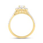 LADIES RING 1 1/2CT ROUND/OVAL DIAMOND 14K YELLOW GOLD (CENTER STONE OVAL DIAMOND 1CT) - Image 2