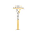 LADIES RING 1 1/2CT ROUND/OVAL DIAMOND 14K YELLOW GOLD (CENTER STONE OVAL DIAMOND 1CT) - Image 3