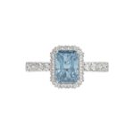 14K WHITE GOLD 1.00CT ROUND/RADIANT DIAMOND LADIES RING (CENTER STONE BLUE RADIANT DIAMOND 3.00CT) - Image 2