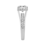 14K WHITE GOLD 2 1/2CT ROUND/CUSHION DIAMOND LADIES RING (CENTER STONE CUSHION DIAMOND 2CT) - Image 3