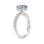 14K WHITE GOLD 2 1/2CT ROUND/OVAL DIAMOND LADIES RING (CENTER STONE BLUE OVAL DIAMOND 2CT) - Image 4