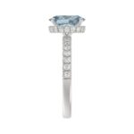 14K WHITE GOLD 2 1/2CT ROUND/OVAL DIAMOND LADIES RING (CENTER STONE BLUE OVAL DIAMOND 2CT) - Image 3