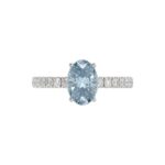 14K WHITE GOLD 2 1/2CT ROUND/OVAL DIAMOND LADIES RING (CENTER STONE BLUE OVAL DIAMOND 2CT) - Image 2