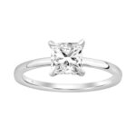 14K WHITE GOLD 2.00CT ROUND/PRINCESS DIAMOND LADIES RING (CENTER STONE PRINCESS DIAMOND 2.00CT)