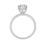 14K WHITE GOLD 3 1/2CT MARQUISE/ROUND DIAMOND LADIES RING (CENTER STONE MARQUISE DIAMOND 3CT) - Image 2