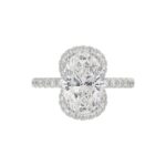 14K WHITE GOLD 4 1/2CT ROUND/OVAL DIAMOND LADIES RING (CENTER STONE OVAL DIAMOND 4.00CT & Color F-G Clarity VS1/VS2) - Image 5