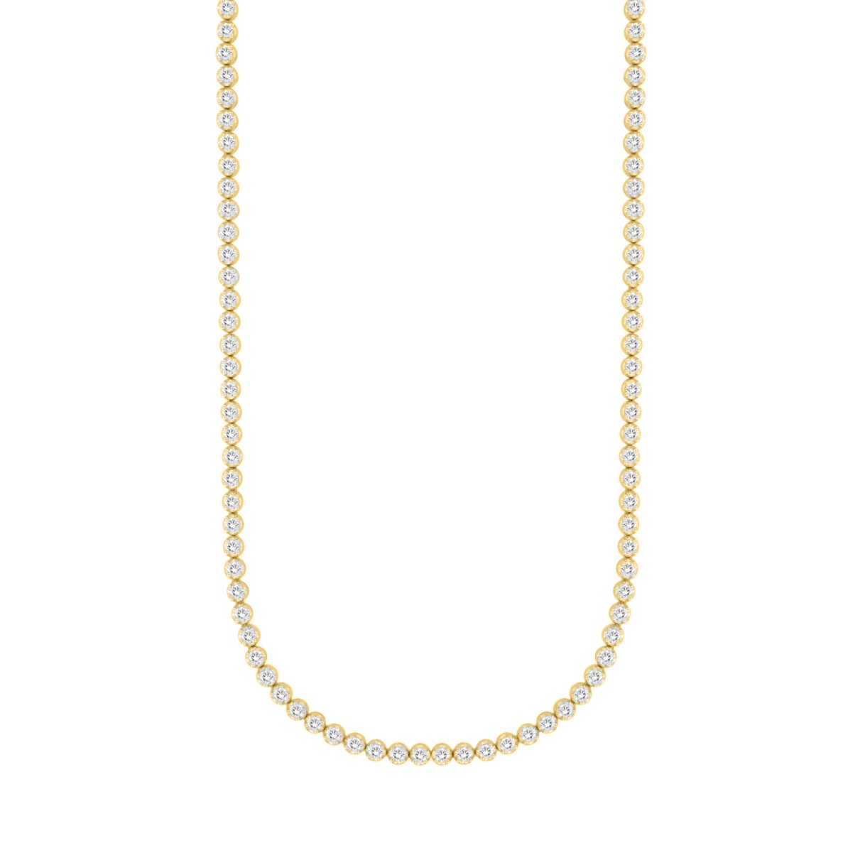 MENS NECKLACE 7CT ROUND DIAMOND 14K YELLOW GOLD 1 MENS NECKLACE 7CT ROUND DIAMOND 14K YELLOW GOLD - Image 1