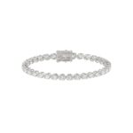 Fancy Oval Shape Diamond Ladies Tennis Bracelet in 14K White Gold 4CT (Color F-G -Clarity VS1/VS2)
