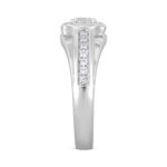 14K WHITE GOLD 3/4CT ROUND DIAMOND MEN'S RING - Image 3