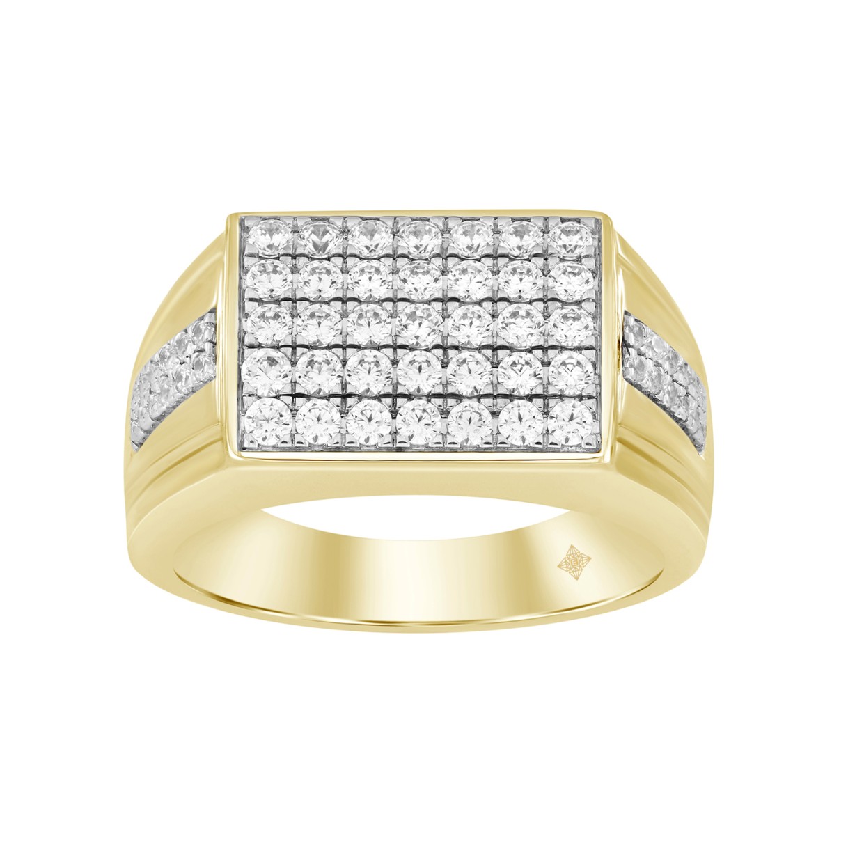 MEN'S RING 1CT ROUND DIAMOND 14K YELLOW GOLD 1 MEN'S RING 1CT ROUND DIAMOND 14K YELLOW GOLD - Image 1