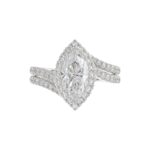 14K WHITE GOLD 2 3/4CT ROUND/MARQUISE DIAMOND LADIES RING (CENTER STONE MARQUISE DIAMOND 2CT) - Image 5