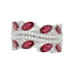 14K WHITE GOLD 2.00CT ROUND/MARQUISE DIAMOND LADIES RING (RUBY DIAMOND 1 1/2CT) - Image 5