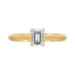 LADIES SOLITAIRE RING 1CT EMERALD DIAMOND 14K YELLOW GOLD - Image 5