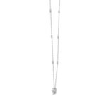 14K WHITE GOLD 2.00CT ROUND/PEAR DIAMOND LADIES NECKLACE - Image 3