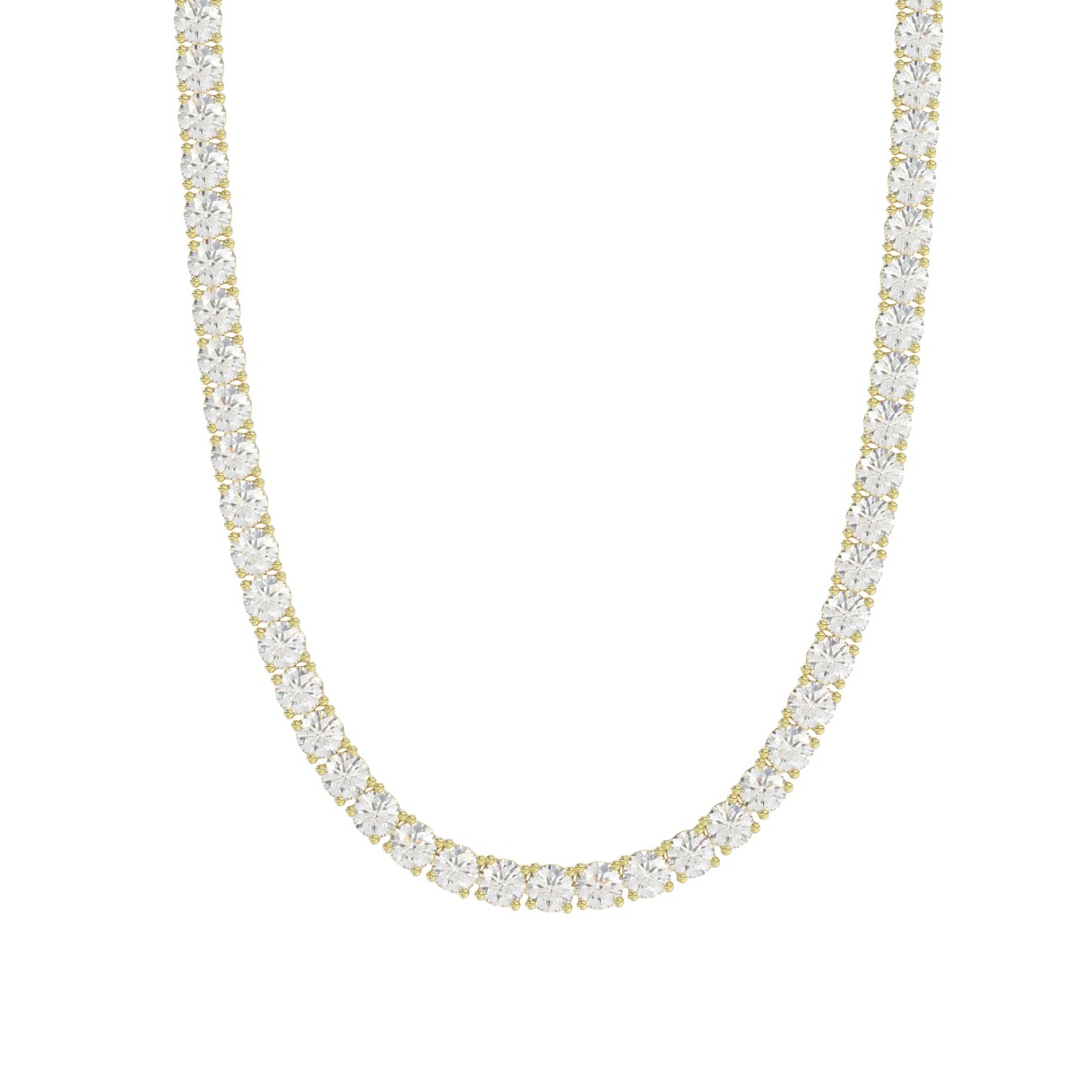 14K YELLOW GOLD 10 1/3CT 18" ROUND DIAMOND LADIES TENNIS NECKLACE 1 14K YELLOW GOLD 10 1/3CT 18" ROUND DIAMOND LADIES TENNIS NECKLACE - Image 1