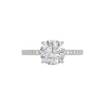 14K WHITE GOLD 2 1/4CT ROUND DIAMOND LADIES RING (CENTER STONE ROUND DIAMOND 2CT) - Image 5