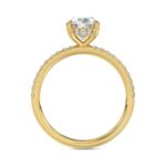 14K YELLOW GOLD 1 3/4CT ROUND/OVAL DIAMOND LADIES RING (CENTER STONE OVAL DIAMOND 1 1/2CT) - Image 2