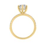 14K YELLOW GOLD 3 1/2CT MARQUISE/ROUND DIAMOND LADIES RING (CENTER STONE MARQUISE DIAMOND 3CT) - Image 2